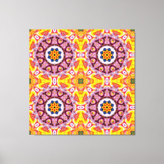 Blå och Orange Brandblomma Canvastryck (Framsida)