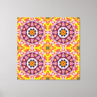 Blå och Orange Brandblomma Canvastryck