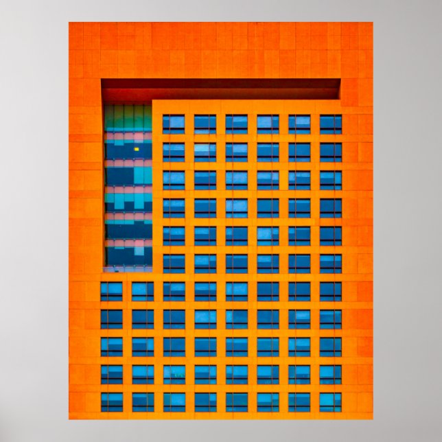 Blå och orange byggnad poster (Framsidan)