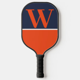 Blå- och Orange College Monogram Pickleball Paddle