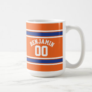 Blå och Orange Iports Jersey-nummer Kaffemugg