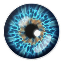 Blå och orange iris ögonboll