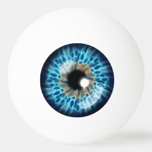 Blå och orange iris ögonboll pingisboll