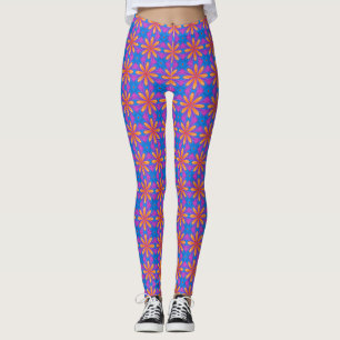 Blå och Orange Mandala Mönster - 8.30.22 Leggings