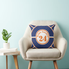 Blå och orange personlig kuddcover kudde