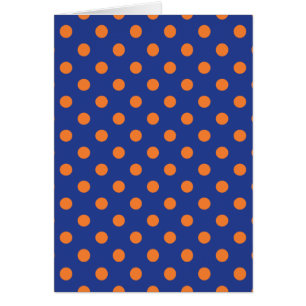 Blå och Orange Polka dots Hälsningskort