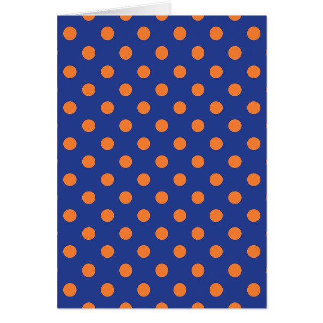 Blå och Orange Polka dots Hälsningskort (Framsidan)