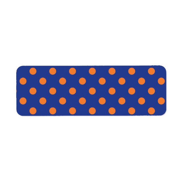 Blå och orange prickar returadress etikett (Framsidan)