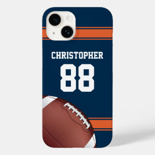 Blå och Orange Rand Jersey Grid Järn Football