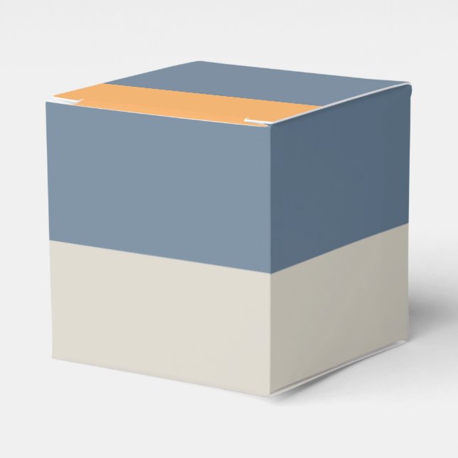 Blå Och Orange Randig Presentaskar (Framsidan Sidan)