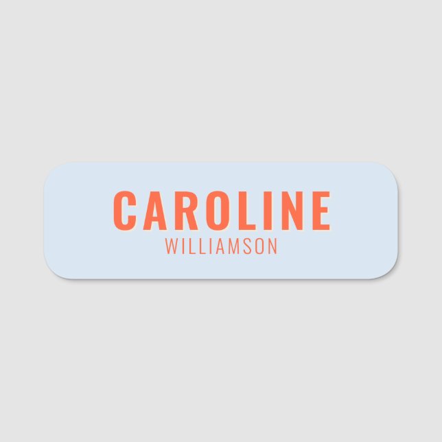 Blå och orange retro typografi kreativ modern namnbricka (Framsida)
