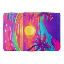 Blå och Orange Solnedgång Badrumsmatta