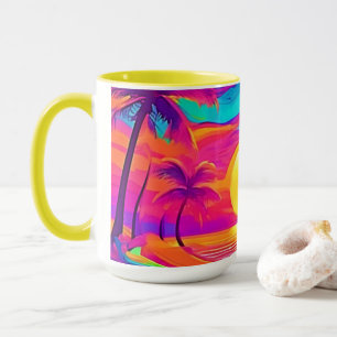 Blå och Orange Solnedgång Mugg