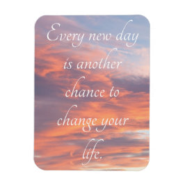 Blå och Orange Soluppgång med inspirationsoffert Magnet