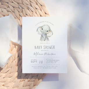 Blå och Orange Stam Mönster Elephant Baby Shower Inbjudan Vykort