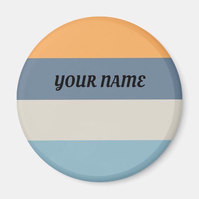 Blå och Orange strimlad Magnet (Framsidan)