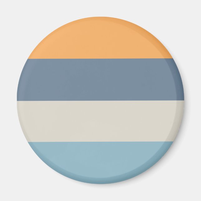 Blå och Orange strimlad Magnet (Framsidan)