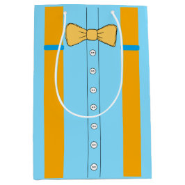 Blå och Orange Suspenders och Bow Tie Birthday