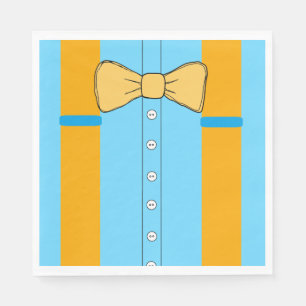Blå och Orange Suspenders och Bow Ties Birthday Pappersservett