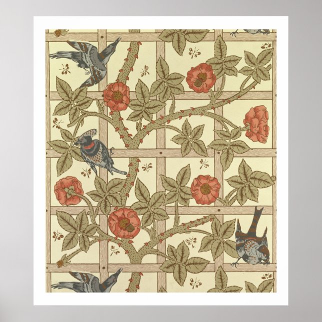 Blå och orange trellis tapet, 1864 poster (Framsidan)