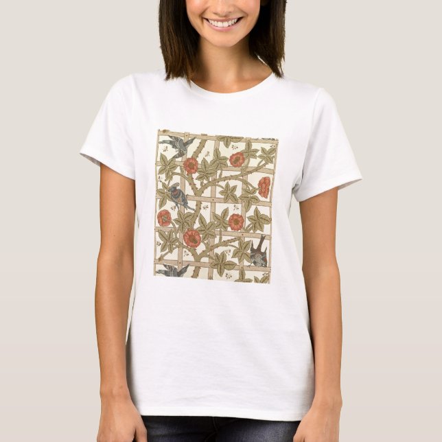 Blå och orange trellis tapet, 1864 tee shirt (Framsida)