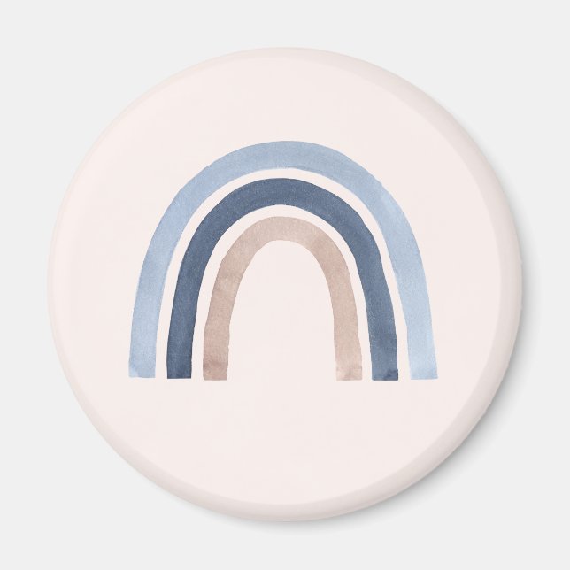 Blå och persiko-regnbåge Boho Design Magnet (Framsidan)