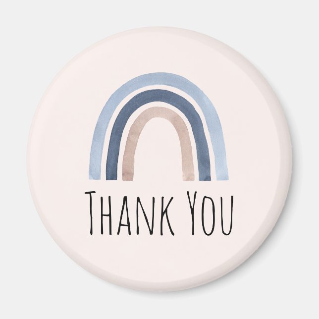 Blå och persiko-regnbåge Boho Design Tack Magnet (Framsidan)