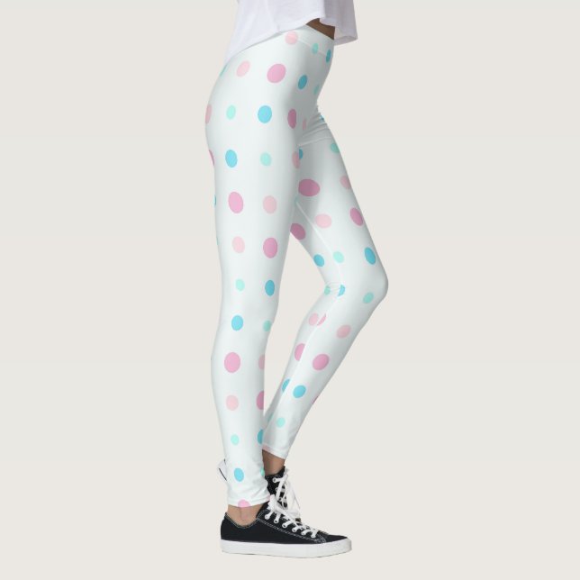Blå och persikopunkter leggings (Höger)