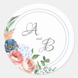 Blå och Ro Runt Klistermärke