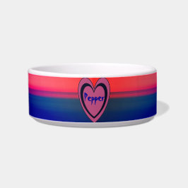 Blå och röd Abstrakt - Färg Pet Bowl