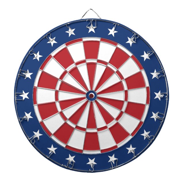Blå och röd Dartboard med stjärnor Darttavla (Framsidan)