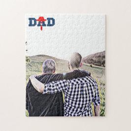 Blå och röd design för bästa pappa någonsin pussel