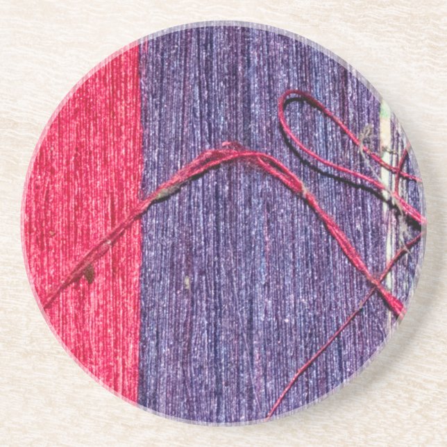 Blå och röd handgjord Thai Silke Underlägg (Framsidan)