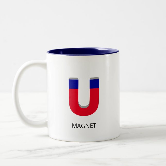 Blå och röd magnet Två-Tonad mugg (Vänster)