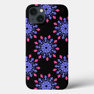 Blå och röd neon blomma Case-Mate iPhone fodral