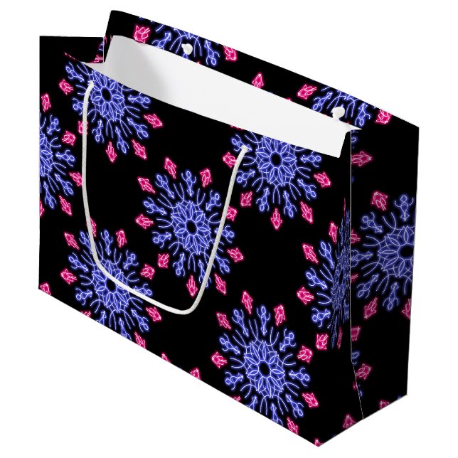 Blå och röd neonblomma (Framsidan Vinklad)