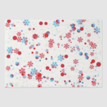 Blå och röd snöflingdesign