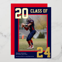 Blå och röd Sporty Varsity Studenten Photo