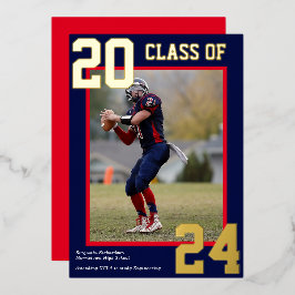 Blå och röd Sporty Varsity Studenten Photo