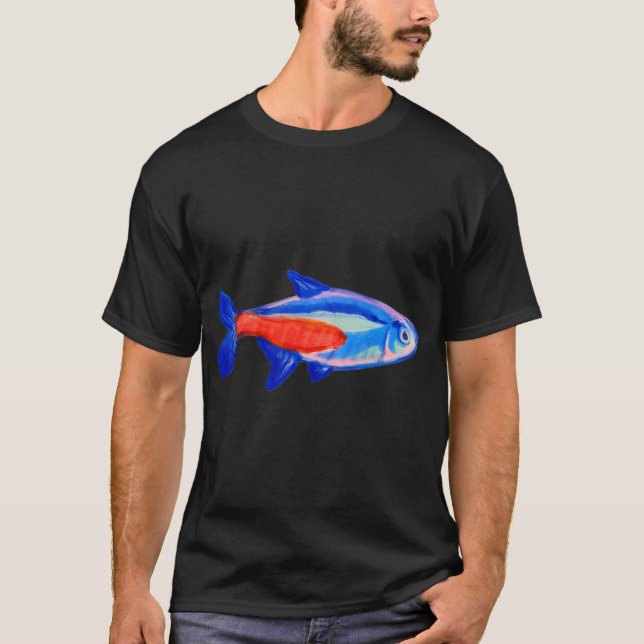Blå och röd tetra t shirt (Framsida)