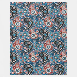 Blå och röd traditionell Paisley-utskrift, Mönster Fleecefilt