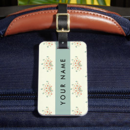 Blå och röda blommor, blå, ditt namn bagagebricka