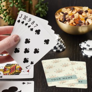 Blå och röda blommor, blå, ditt namn casinokort