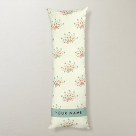 Blå och röda blommor, blå, ditt namn kroppskudde