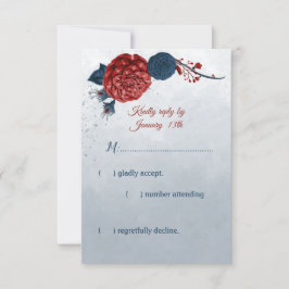 Blå och röda blommor OSA kort