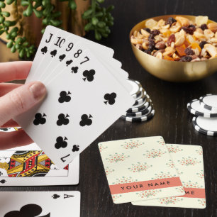 Blå och Röda blommor, Röd, ditt namn Casinokort
