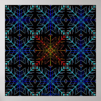 Blå och röda flagor 36 x 36 poster