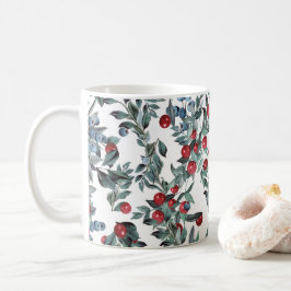 Blå och röda julbärs mönster kaffemugg