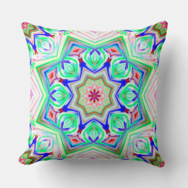 Blå och röda skuggor 8 poäng stjärna kaleidoskop kudde