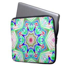 Blå och röda skuggor 8 poäng stjärna kaleidoskop laptop fodral